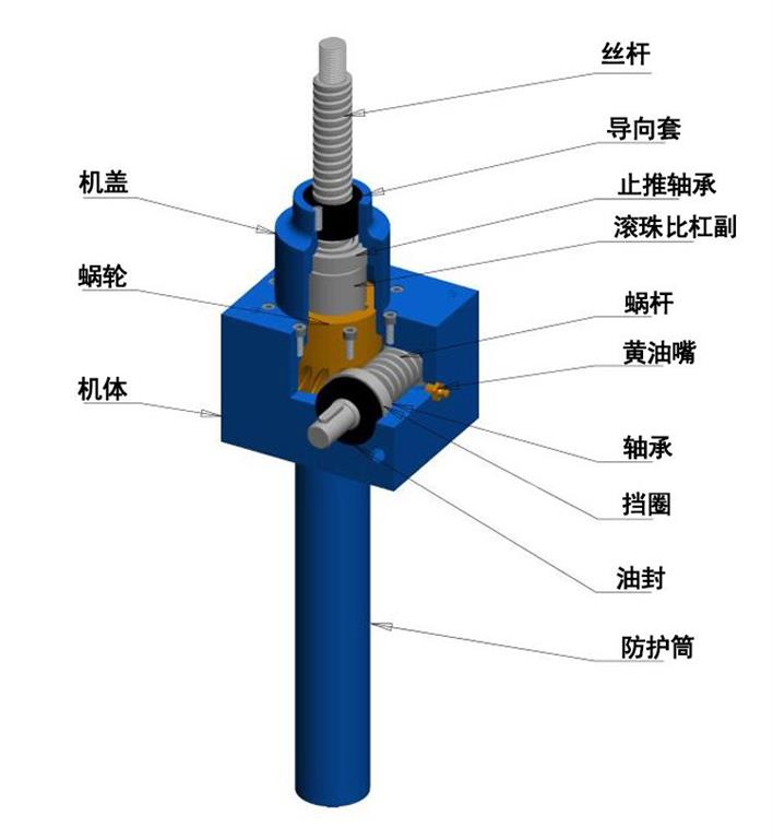 蝸輪絲桿升降機結(jié)構(gòu)圖
